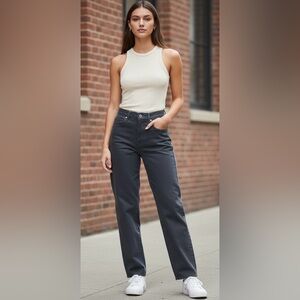 Uniqlo straight leg/boot cut pants, zipper fly, pockets, waist 24, inseam 31
